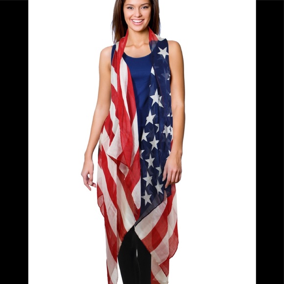 MagicScarf Accessories - NWT Patriotic vest American flag cover-up